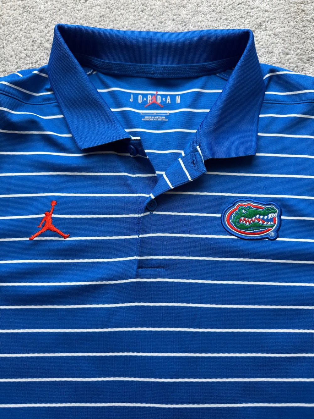 Jordan Dri-FIT Florida Gators Polo Shirt Men's Large Blue Striped Golf NCAA - Picture 5 of 8